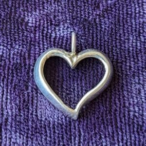 Silver Asymmetric Open Heart Minimalist Pendant